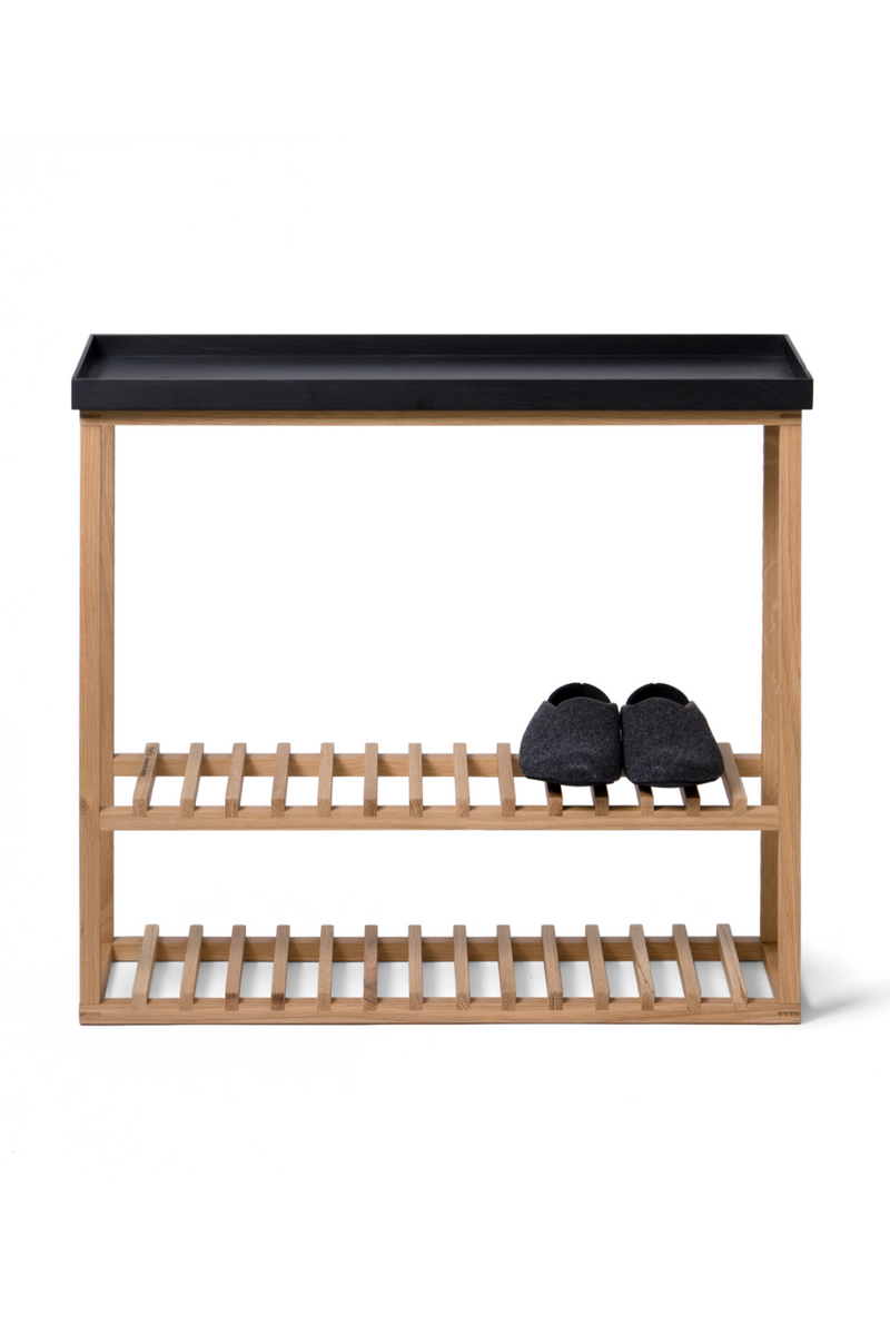 Black Rectangular Console Table with Storage | Wireworks Hello | OROA TRADE