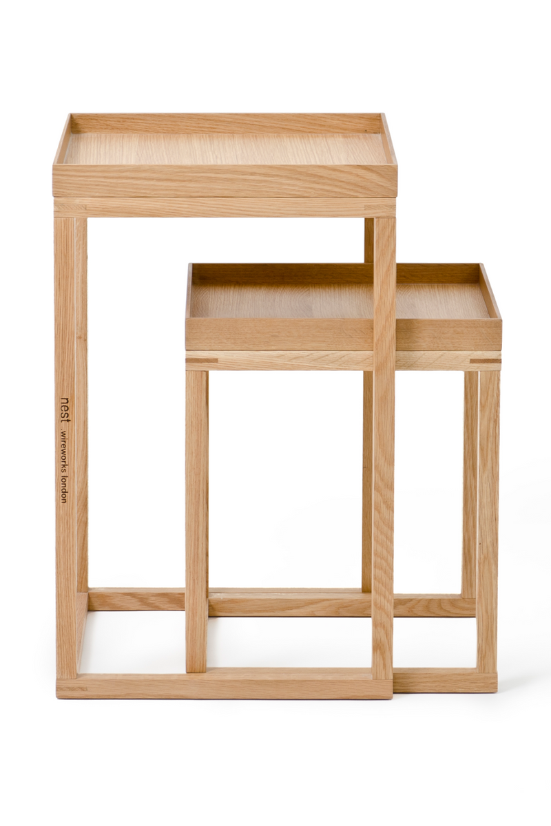 Wooden Nesting Side Table Set | Wireworks | OROA TRADE