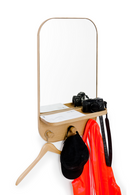 Oak Wooden Wall Storage Mirror | Wireworks Silent | OROA TRADE