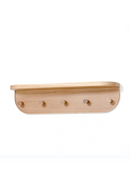 Oak Five-Hook Storage Shelf | Wireworks Nook | OROA TRADE