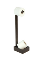 Oak Standing Toilet Paper Holder with Storage | Wireworks Mezza | OROA TRADE