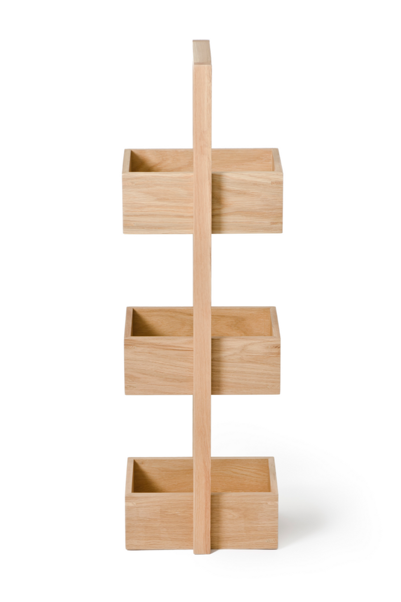 3 Tray Oak Storage Caddy | Wireworks Mezza | OROA TRADE