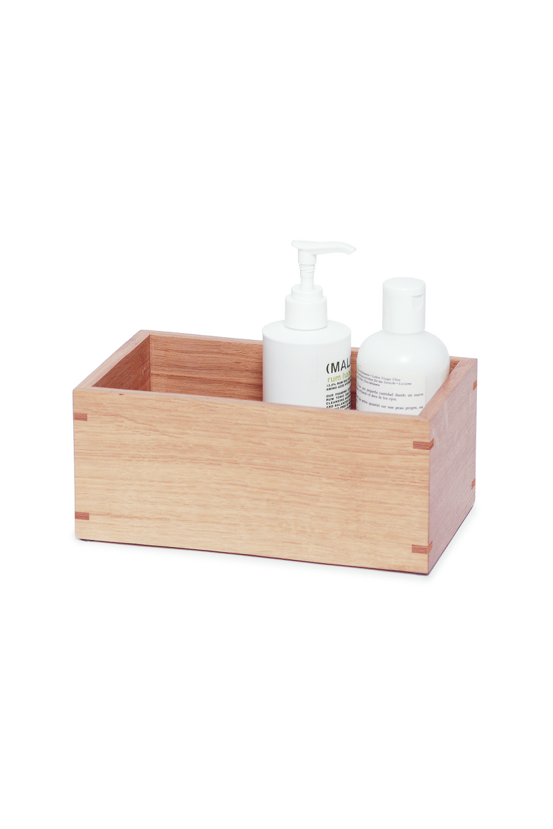 Rectangular Oak Bathroom Storage Box | Wireworks Mezza | OROA TRADE