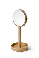 Oak Double Face Mirror with Storage Tray | Wireworks Close-up | OROA TRADE