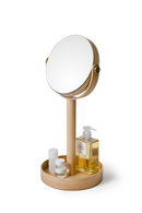 Oak Double Face Mirror with Storage Tray | Wireworks Close-up | OROA TRADE