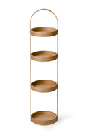 4 Tray Round Oak Storage Caddy | Wireworks Mezza | OROA TRADE