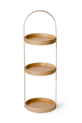 3 Tray Round Oak Storage Caddy | Wireworks Mezza | OROA TRADE
