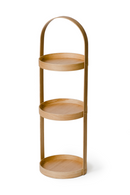 3 Tray Round Oak Storage Caddy | Wireworks Mezza | OROA TRADE