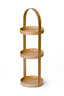 3 Tray Round Oak Storage Caddy | Wireworks Mezza | OROA TRADE