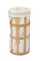 Oak Laundry Basket with Soft White Bag Insert | Wireworks Cage | OROA TRADE