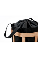 Oak Laundry Basket with Black Bag Insert | Wireworks Cage | OROA TRADE