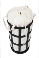 Oak Laundry Basket with Soft White Bag Insert | Wireworks Cage | OROA TRADE