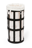 Oak Laundry Basket with Soft White Bag Insert | Wireworks Cage | OROA TRADE