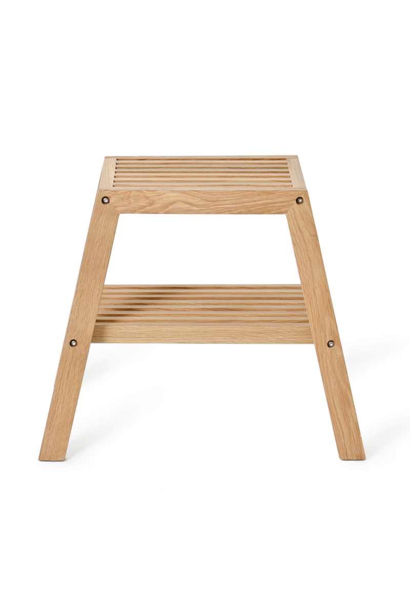 2-Level Oak Step Stool | Wireworks Slatted | OROA TRADE