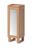 Oak Bathroom Cabinet with Ribbed Glass | Wireworks Tallboy Mezza | OROA TRADE