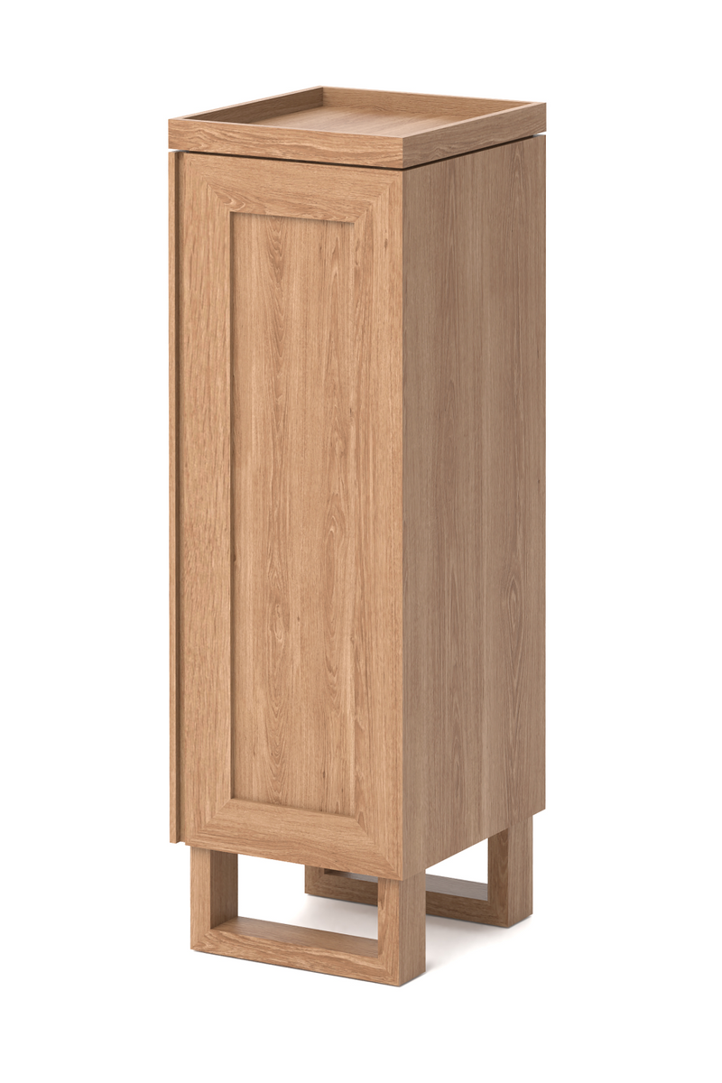 Oak Bathroom Cabinet with Ribbed Glass | Wireworks Tallboy Mezza | OROA TRADE