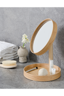 Oak Magnifying Vanity Mirror with Storage Tray | Wireworks Look | OROA TRADE