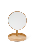 Oak Magnifying Vanity Mirror with Storage Tray | Wireworks Look | OROA TRADE