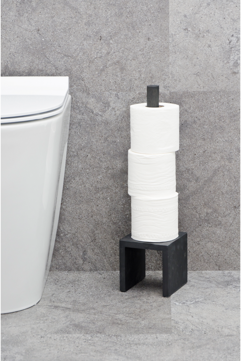 Oak Standing Toilet Paper Holder  | Wireworks Cosmos | OROA TRADE