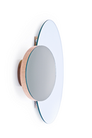 Oak Round Wall Mirror with Fixed Magnifier | Wireworks Eclipse | OROA TRADE