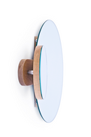 Oak Round Wall Mirror with Fixed Magnifier | Wireworks Eclipse | OROA TRADE