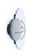 Oak Round Wall Mirror with Fixed Magnifier | Wireworks Eclipse | OROA TRADE