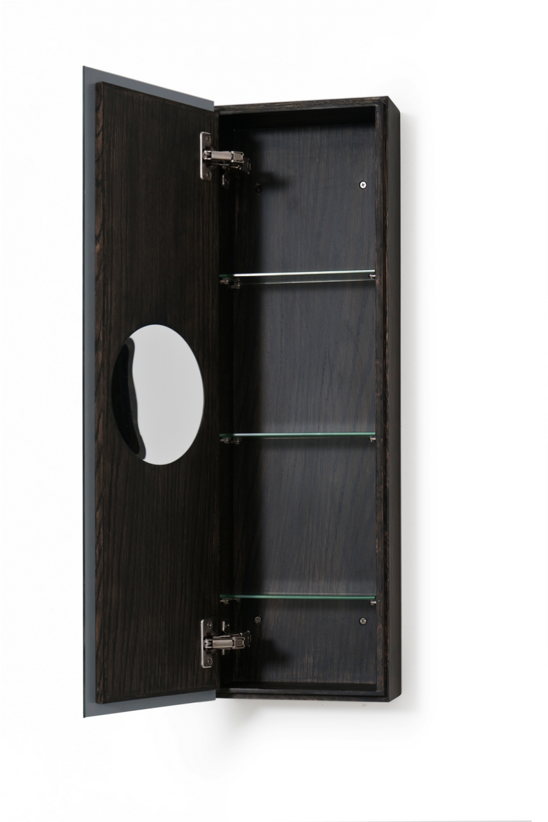 Oak Vertical Bathroom Cabinet with Mirror | Wireworks 800 Zone |  OROA TRADE