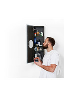 Oak Vertical Bathroom Cabinet with Mirror | Wireworks 800 Zone |  OROA TRADE