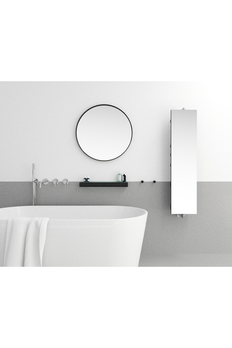 Rotating Oak Bathroom Cabinet with Mirror | Wireworks Cosmos | OROA TRADE