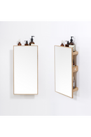 Oak Vanity Mirror with Storage Trays | Wireworks Slimline 3 | OROA TRADE