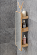 Oak Vanity Mirror with Storage Trays | Wireworks Slimline 3 | OROA TRADE