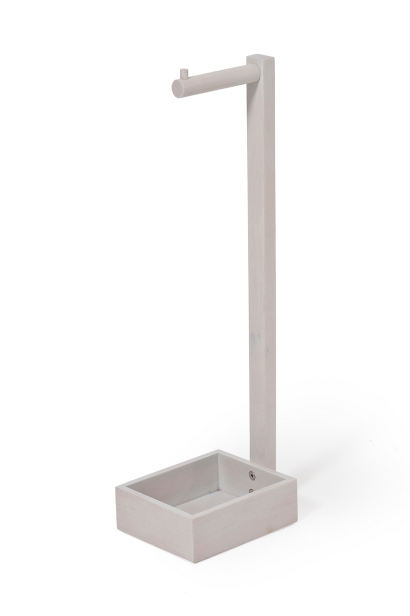Oak Standing Toilet Paper Holder with Storage | Wireworks Mezza | OROA TRADE