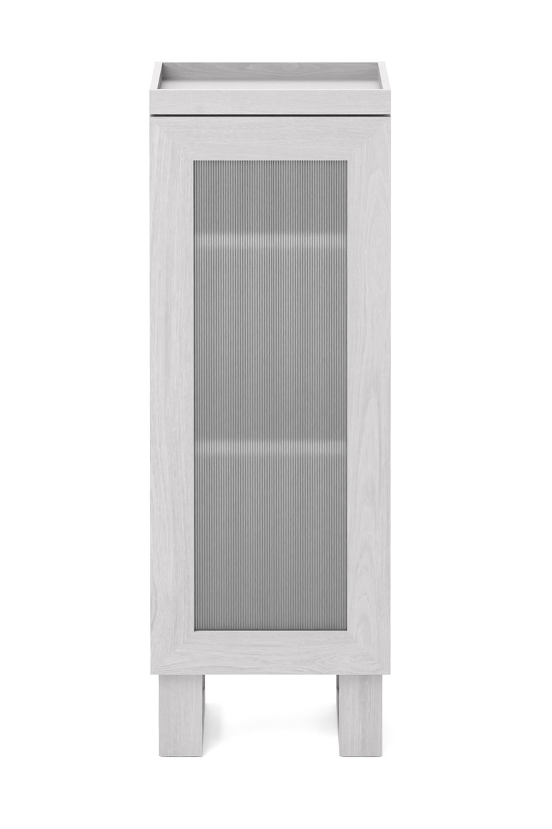 Oak Bathroom Cabinet with Ribbed Glass | Wireworks Tallboy Mezza | OROA TRADE