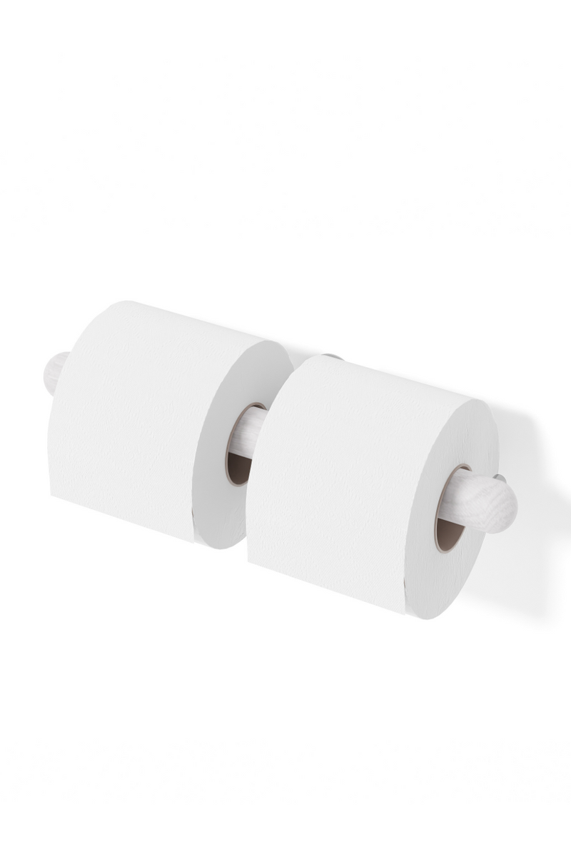 White Wooden Toilet Roll Holder | Wireworks Yoku | Oroatrade