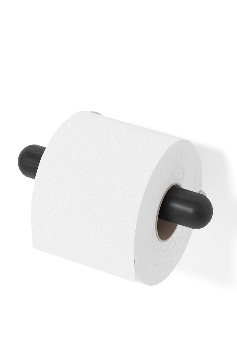 Black Wooden Toilet Roll Holder | Wireworks Yoku | Oroatrade