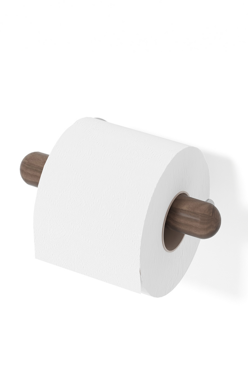 Walnut Toilet Roll Holder | Wireworks Yoku | Oroatrade