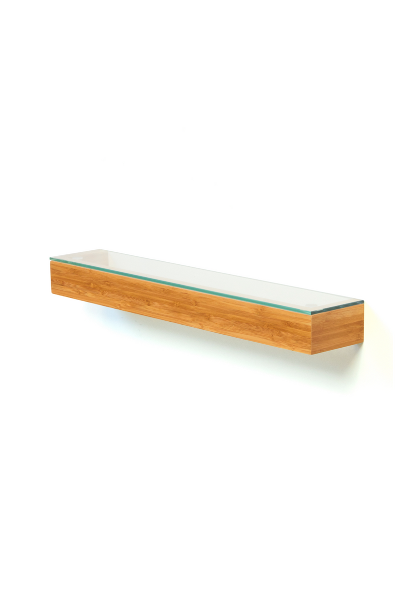 Bamboo Slim Glass Wall Shelf | Wireworks | OROA TRADE