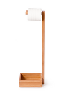 Bamboo Standing Toilet Paper Holder with Storage | Wireworks Arena | OROA TRADE