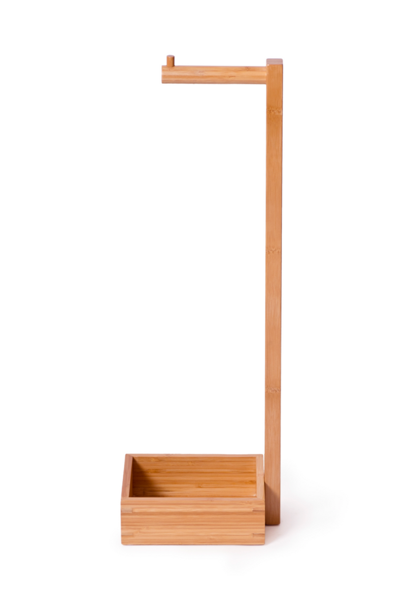 Bamboo Standing Toilet Paper Holder with Storage | Wireworks Arena | OROA TRADE