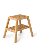 2-Level Bamboo Step Stool | Wireworks Slatted | OROA TRADE