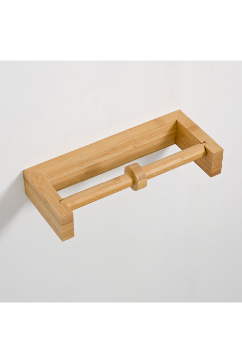 Bamboo Wall Double Toilet Roll Holder | Wireworks | OROA TRADE