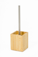 Bamboo Square Toilet Brush Holder Set | Wireworks Cosmos | OROA TRADE