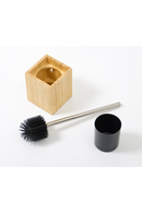 Bamboo Square Toilet Brush Holder Set | Wireworks Cosmos | OROA TRADE