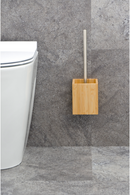 Bamboo Square Toilet Brush Holder Set | Wireworks Cosmos | OROA TRADE