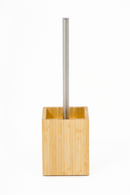Bamboo Square Toilet Brush Holder Set | Wireworks Cosmos | OROA TRADE