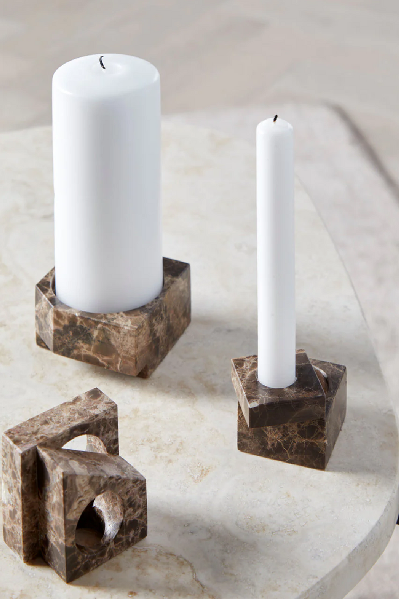 Marble Contemporary Candle Holder | WOUD Jeu De Dés 3 | Oroatrade.com