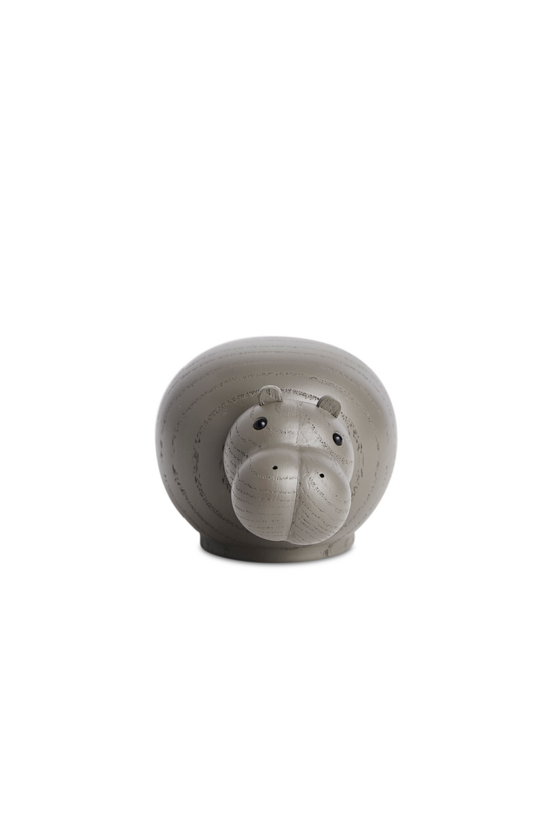 Taupe Hippopotamus Sculpture | WOUD Hibo | Oroatrade.com