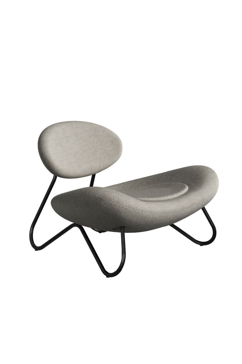 Black Framed Bouclé Lounge Chair | WOUD Meadow | Oroatrade.com