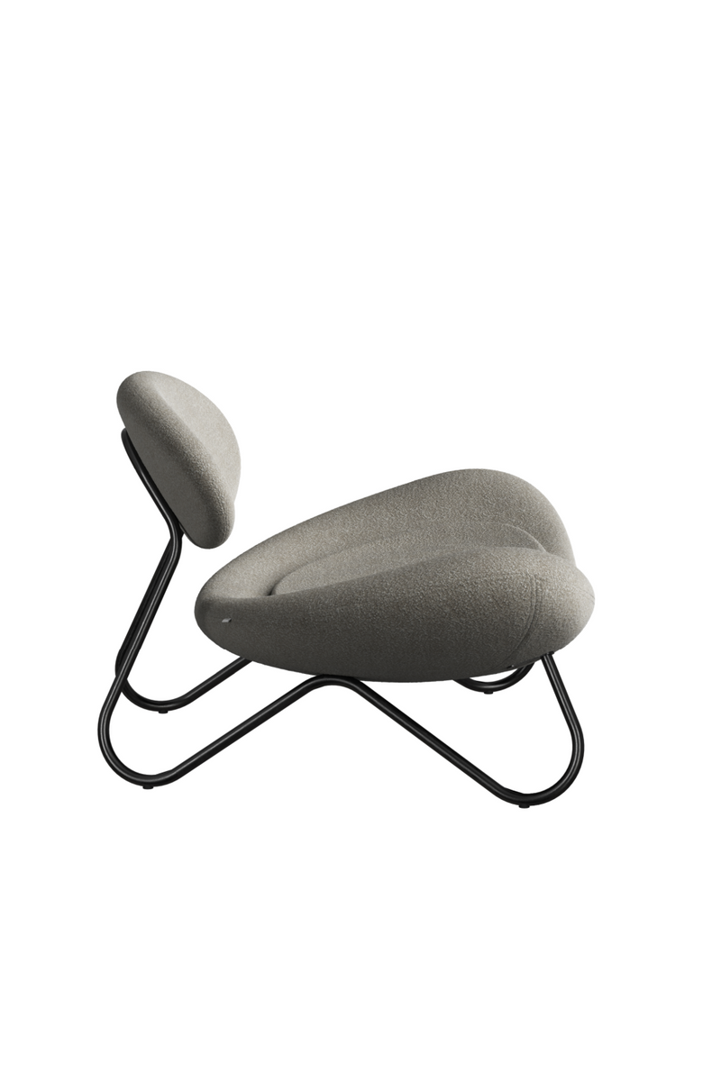 Black Framed Bouclé Lounge Chair | WOUD Meadow | Oroatrade.com