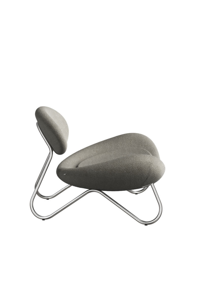 Steel Framed Bouclé Lounge Chair | WOUD Meadow | Oroatrade.com